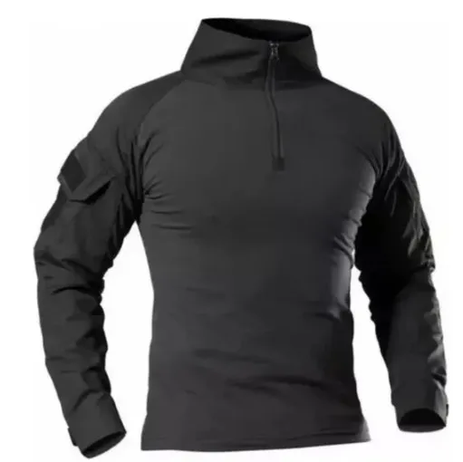 Polera Táctica Negra Manga Larga (S)